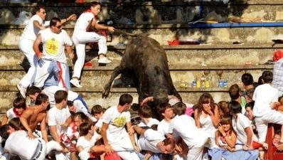 Bull Fights Back in Pamplona