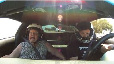 Video: Lad takes his mother for the drive of her life
