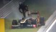 Video: Nick Heidfeld’s lucky escape from blazing F1 car