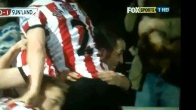 Video: Sunderland fan and his dog get really excited after Bendtner scores