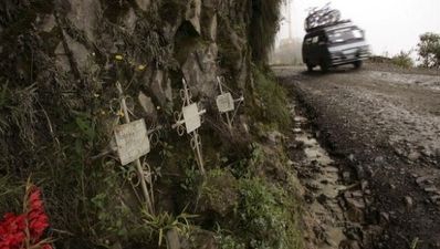 Video: Bus plunges to disaster on world’s most dangerous road