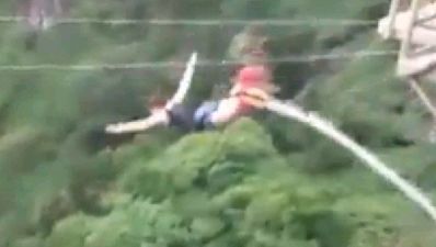 Video: A bit squeamish about bungee jumping? Look away now