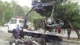 Here’s a video of a Ferrari F430… or what’s left of it