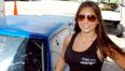 Female drag racer has a lucky escape… unlike the TV camera
