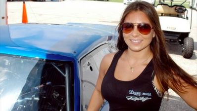 Female drag racer has a lucky escape… unlike the TV camera