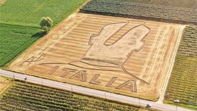 Pic of the Day: Italy have seen our flags and raised us an entire cornfield dedicated to Mario Balotelli
