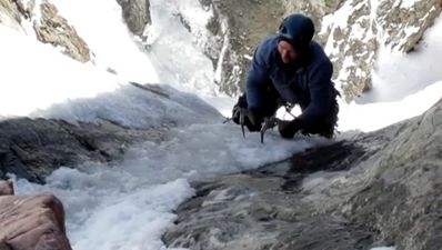 Video: Lucky escape for ice climber caught on video