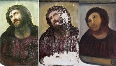 Remember the old lady that ruined a Jesus painting? She wants royalties…