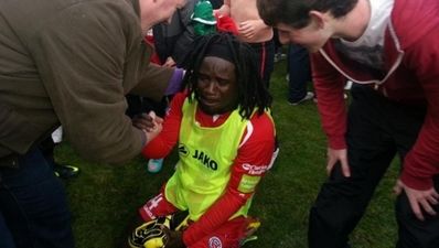 Pic: Pascal Millien is a little overwhelmed by the Bit O’Red’s brilliant league success