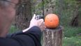 Video: Man carves pumpkin with gun… only in America
