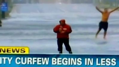 Video: Weatherman video-bombed by Gangnam Style during Hurricane Sandy