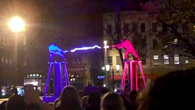 Video: Meanwhile, in Belfast, two men fight using lightning bolts
