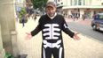 Cop shows how easy it is to steal a bike, while wearing a skeleton suit