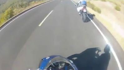 Video: Biker learns about the dangers of high-speed driving…