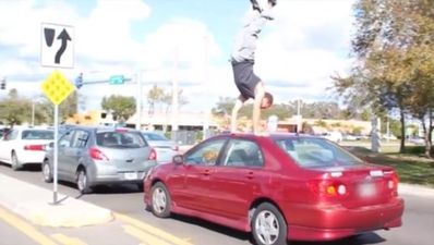 Video: We hope for safety’s sake that ‘carkour’ doesn’t become the next big thing