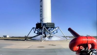 Video: Watch a 10-story rocket take off and land on the same spot