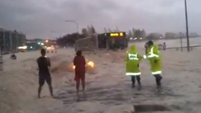 Video: Driver stupidly decides to overtake bus while driving through a sea of foam