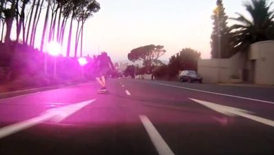 Video: Ballsy skateboarder sets off speed trap – cops now want a word