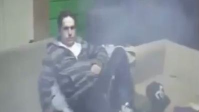 Video: Bloke wakes his friend with a firework to the crotch