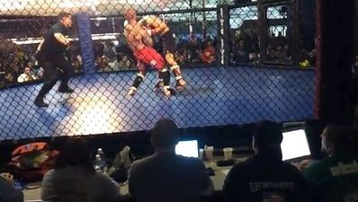 Video: MMA fight ended via ridiculous choke slam