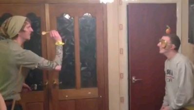 Video: The William Tell darts trick-shot that you should never, ever try at home