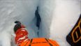 Video: Watch as a guy barely avoids a deadly crevasse