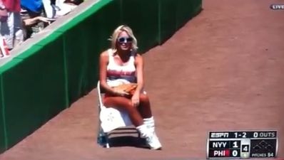 Video: Another Hooters girl ruined a baseball game yesterday