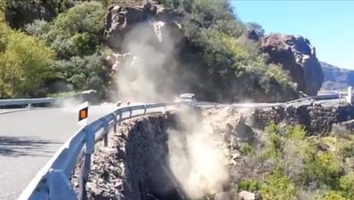 Video: Rally driver cheats death thanks to guard rail