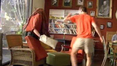 Video: Human chair scare is better than headless drive-thru prank