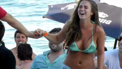 Video: Spring breaker performs one seriously awkward lap dance on stage