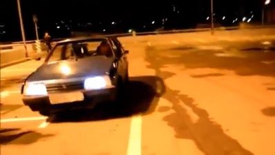 Video: Amateur Russian drifters accidentally smash into wall