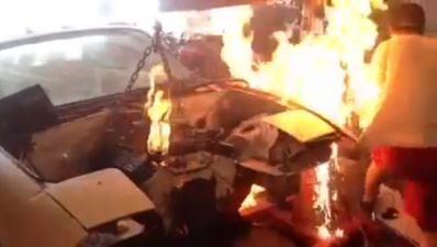 DIY Don’t: Kid makes bad decisions while trying to put out an engine fire