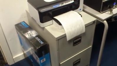 Video: Office workers find the ultimate filing solution