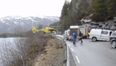 Video: Now that’s skill… Chopper pilot balances on crash barrier