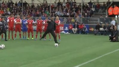 Will Smith shows he is far better at rapping than taking penalties