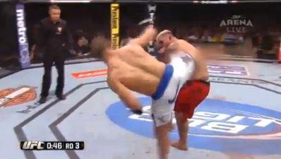 Video: Dos Santos with epic wheel-kick KO last night
