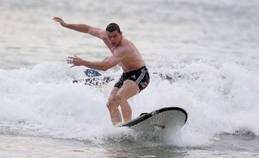 Lions Pic of the Day: Surf’s up for BOD in beach recovery session