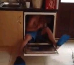 Video: This Waterford lad’s shower was broken… so naturally he washed himself in the dishwasher instead