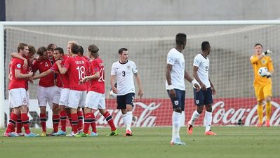 One Norwegian fan started knitting during their comfortable win over England U-21s