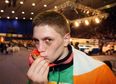 Pic: Jason Quigley with two shiners and a shiny gold medal