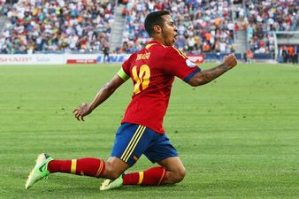 Pic: Any idea who wrote ‘See you in Manchester’ on Thiago’s match ball from the Euro under-21 Final?