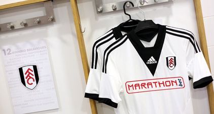 Here’s Damien Duff modelling the new Fulham kit as only Duffer can