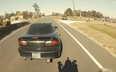Video: Biker forgets to brake and crashes into slow moving car