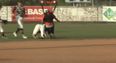 Video: Baseball player knocked out by dropkick from a skydiver