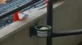 Video: Baseball player hits ball into the crowd and it somehow lands in a cupholder