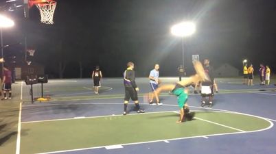 Video: This is a pretty spectacular way to take a free throw