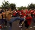Video: Mental footage of a punch-up between two gangs of football hooligans in Denmark