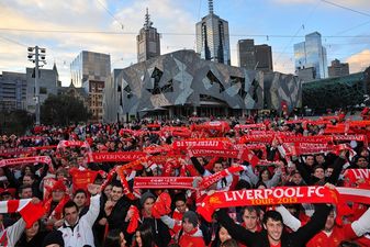 Picture: The Liverpool squad are playing a bit of Aussie Rules Down Under