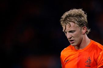 Pic: Dirk Kuyt’s face was in a bad way after a training collision with Dutch teammate Jonathan de Guzman