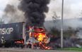 Pic: Truck bursts into flames on M50